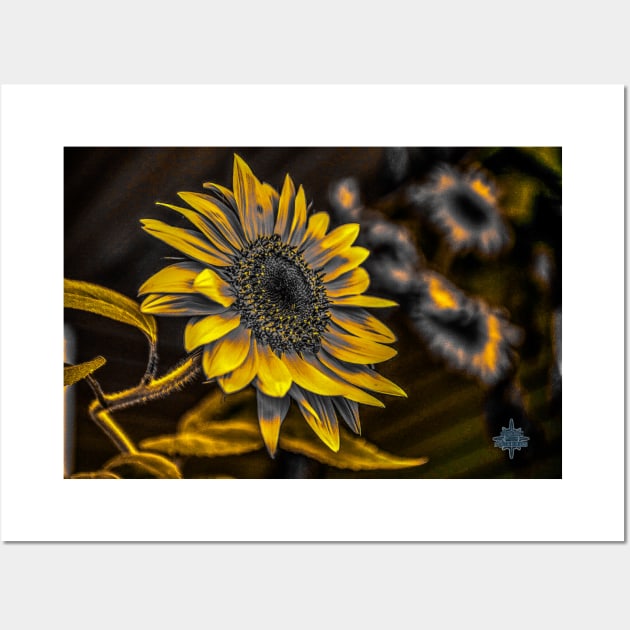 Dark cottage core Sunflower muted yellows Wall Art by aadventures